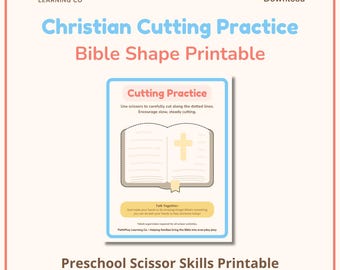 Christian Cutting Practice for Preschool – Bible Shape Scissor Skills Printable