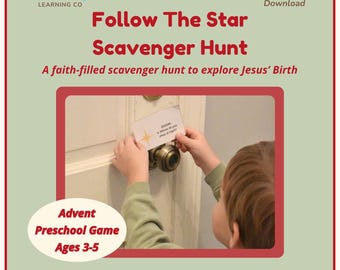 Christmas Scavenger Hunt | Nativity Activity | Kids Printable Advent Game | Preschool Sunday School
