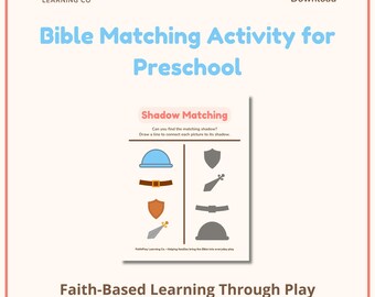 Schatten, die passende Aktivität Rüstung Gottes Vorschule druckbar für das Vorschullernen