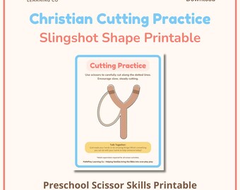 David and Goliath Cutting Practice Preschool Bible Activity Printable