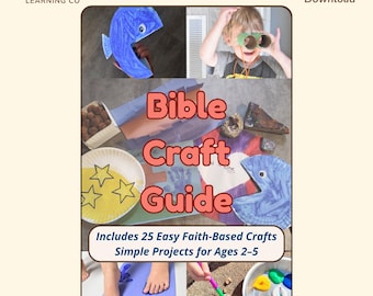 Bibelhandwerk für Kleinkinder Christian Preschool druckbarer Glaube basierender Aktivitätsleitfaden