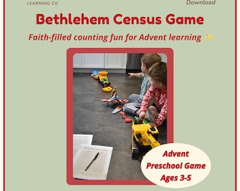 Bethlehem Census Game | Printable Christmas Counting Activity | Preschool Sunday School Advent