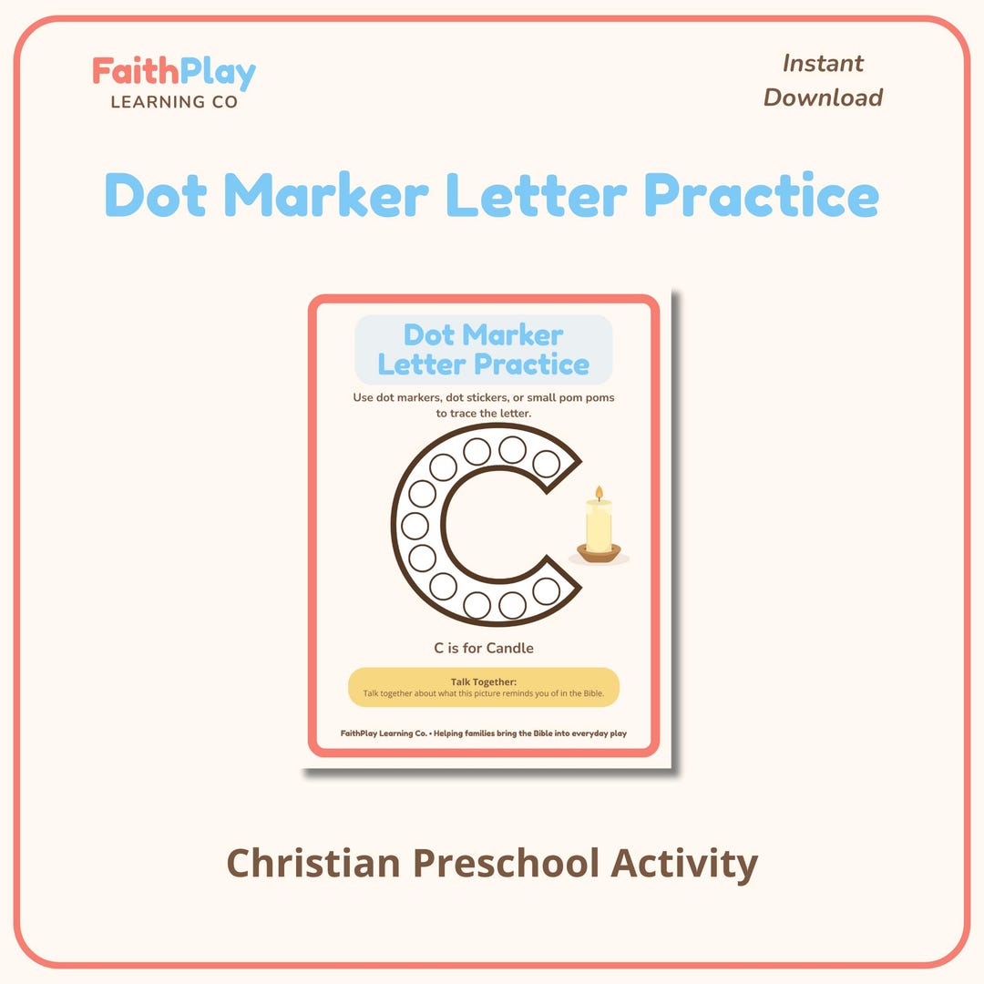 Christian Dot Marker Letter C for Candle Practice – Preschool Alphabet ...