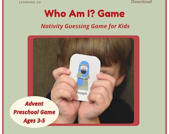Who Am I Nativity Game Printable | Christmas Guessing Game | Preschool Sunday School Advent