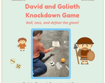 David und Goliath Knockdown Spiel Vorschule Bibel Aktivität Printable
