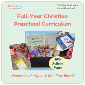 Christian Preschool Curriculum for Ages 3–5 Bible Based Full Year Learning image 1