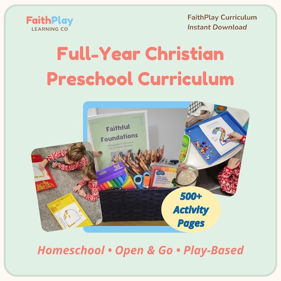 Christian Preschool Curriculum for Ages 3–5 Bible Based Full Year Learning