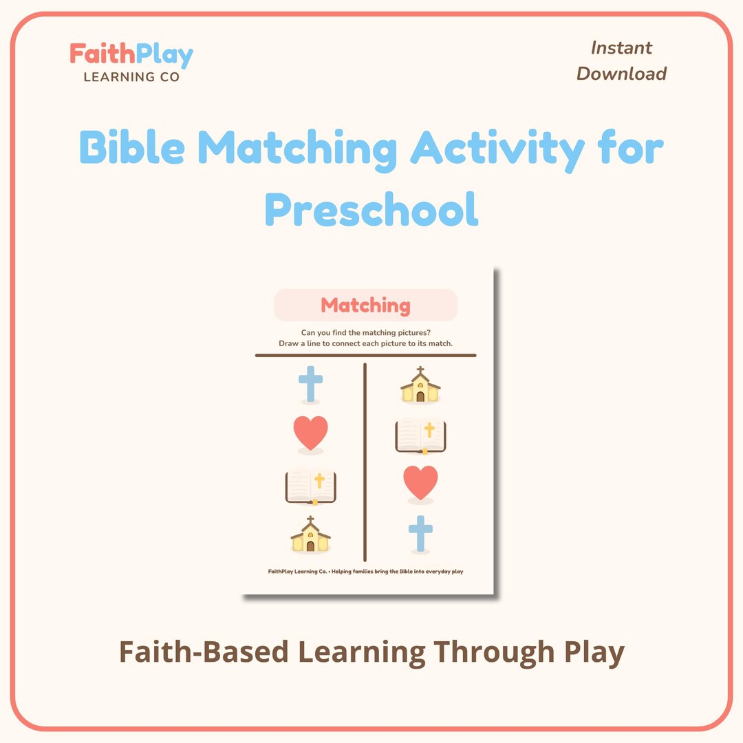 Bible Matching Game Faith Symbols for Preschool - Etsy Canada