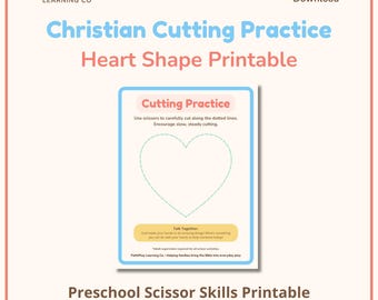 Christian Cutting Practice for Preschool – Heart Shape Scissor Skills Printable