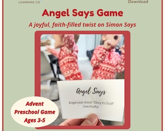 Angel Says Christmas Game | Printable Nativity Simon Says | Preschool Sunday School Activity