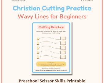 Christian Cutting Practice – Wavy Lines (S-Curve) Scissor Skills
