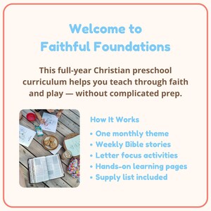 Christian Preschool Curriculum for Ages 3–5 Bible Based Full Year Learning image 2