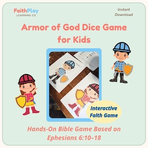 Jeu de dés Armor of God : activité pour enfants chrétiens (imprimable)