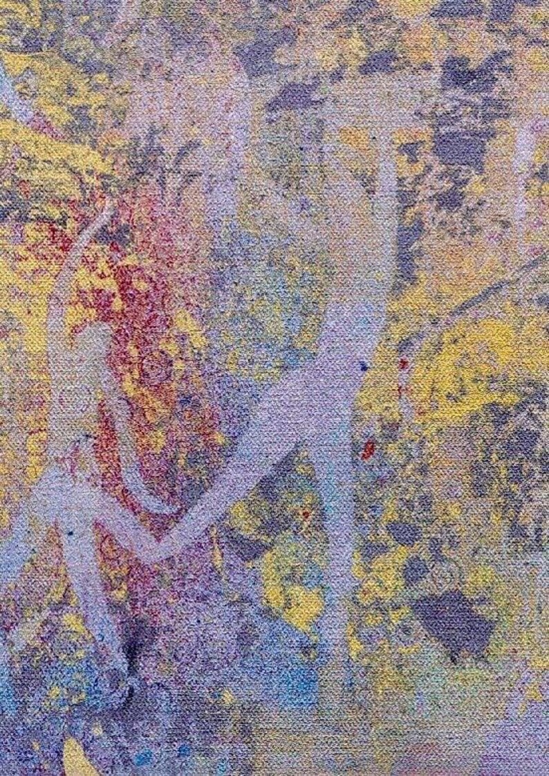 Impresión artística abstracta con textura: Monotipo de arcilla firmado sobre papel o lienzo de archivo. imagen 3