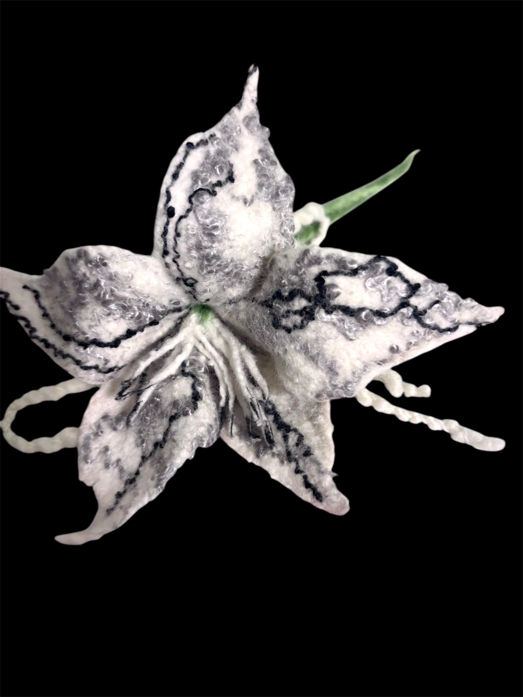 Felted, Handmade, Sculptural Fiber Creation, decoration, One of a Kind Art, Wet Felted Merino Wool, Silk Fibers and Threads, Home Decor - Thumbnail 2