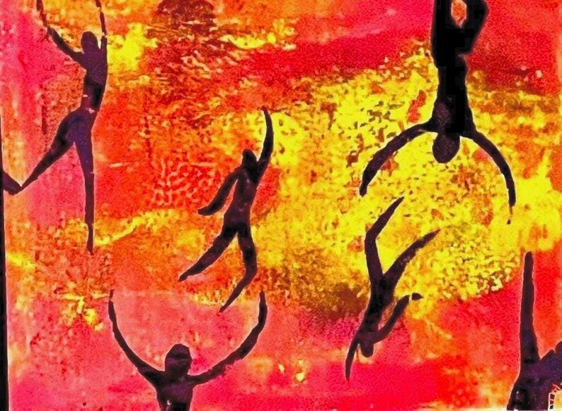 抽象的な粘土モノプリントアート：保存用紙またはキャンバスへのジクレープリント 画像 1