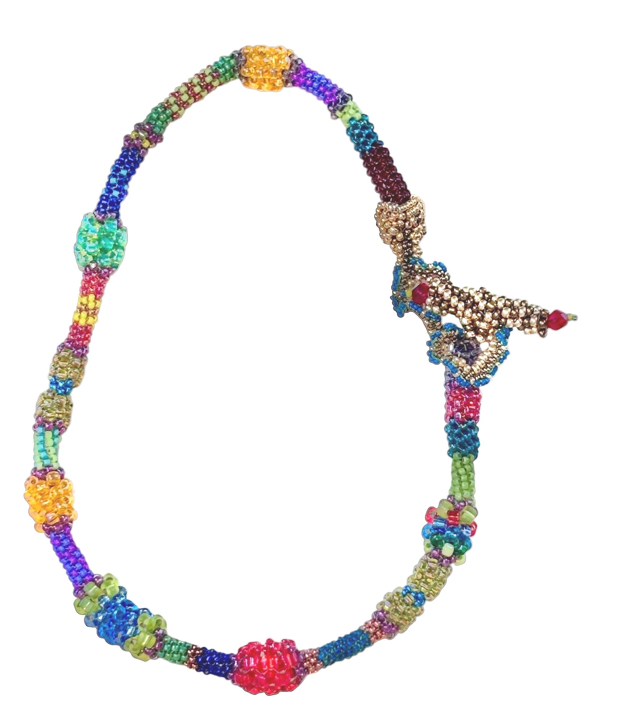 Handmade Seed Bead Necklace, Made to Order,Handwoven Statement Jewelry, Artisan Jewelry, Your Custom Color Choices - Thumbnail 2