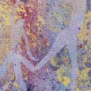 Impresión artística abstracta con textura: Monotipo de arcilla firmado sobre papel o lienzo de archivo. imagen 2