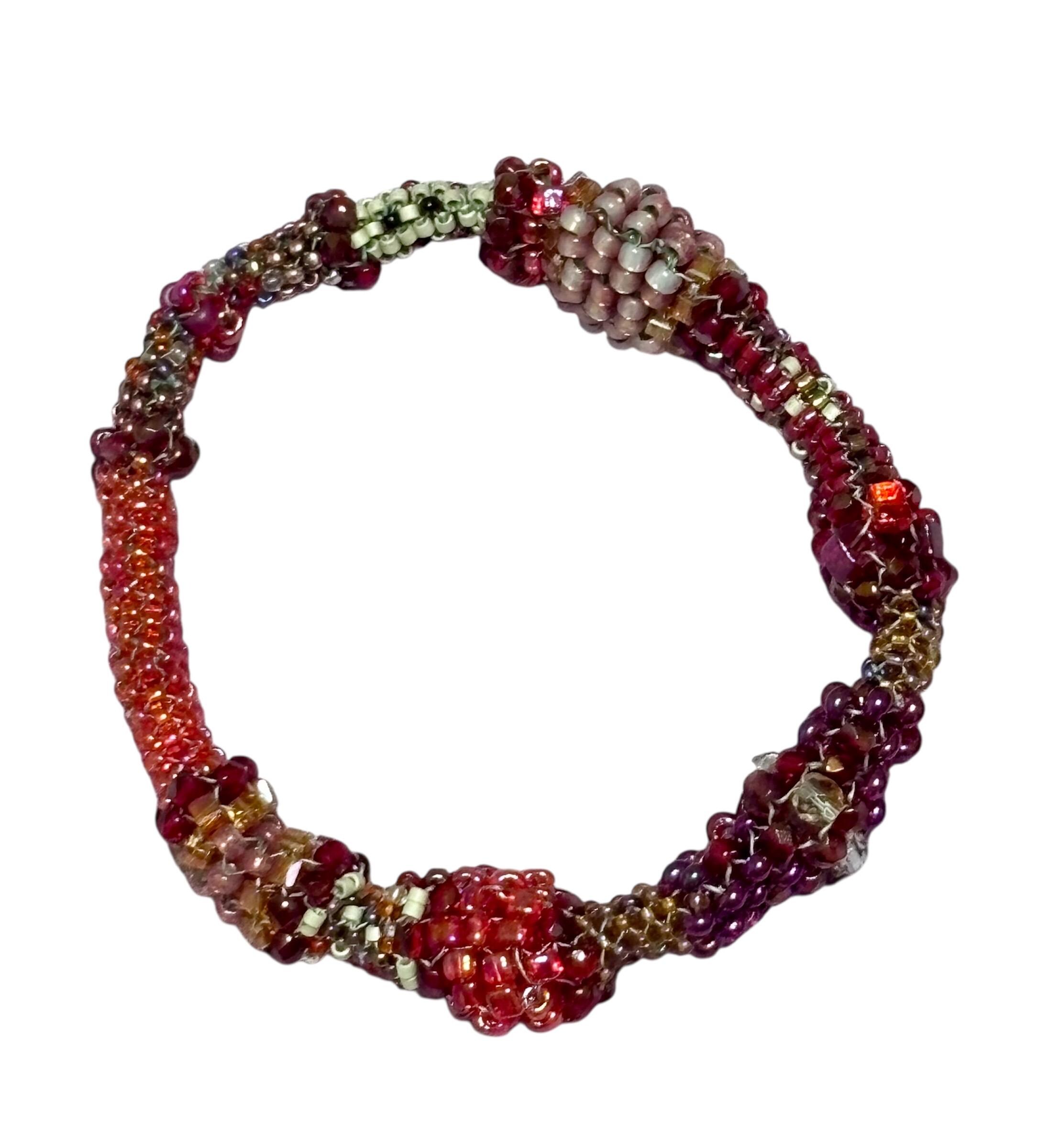 Peyote Seed Bead Bracelet – Slip-On Beaded Bangle – Bold Artisan Jewelry – Handmade with Love