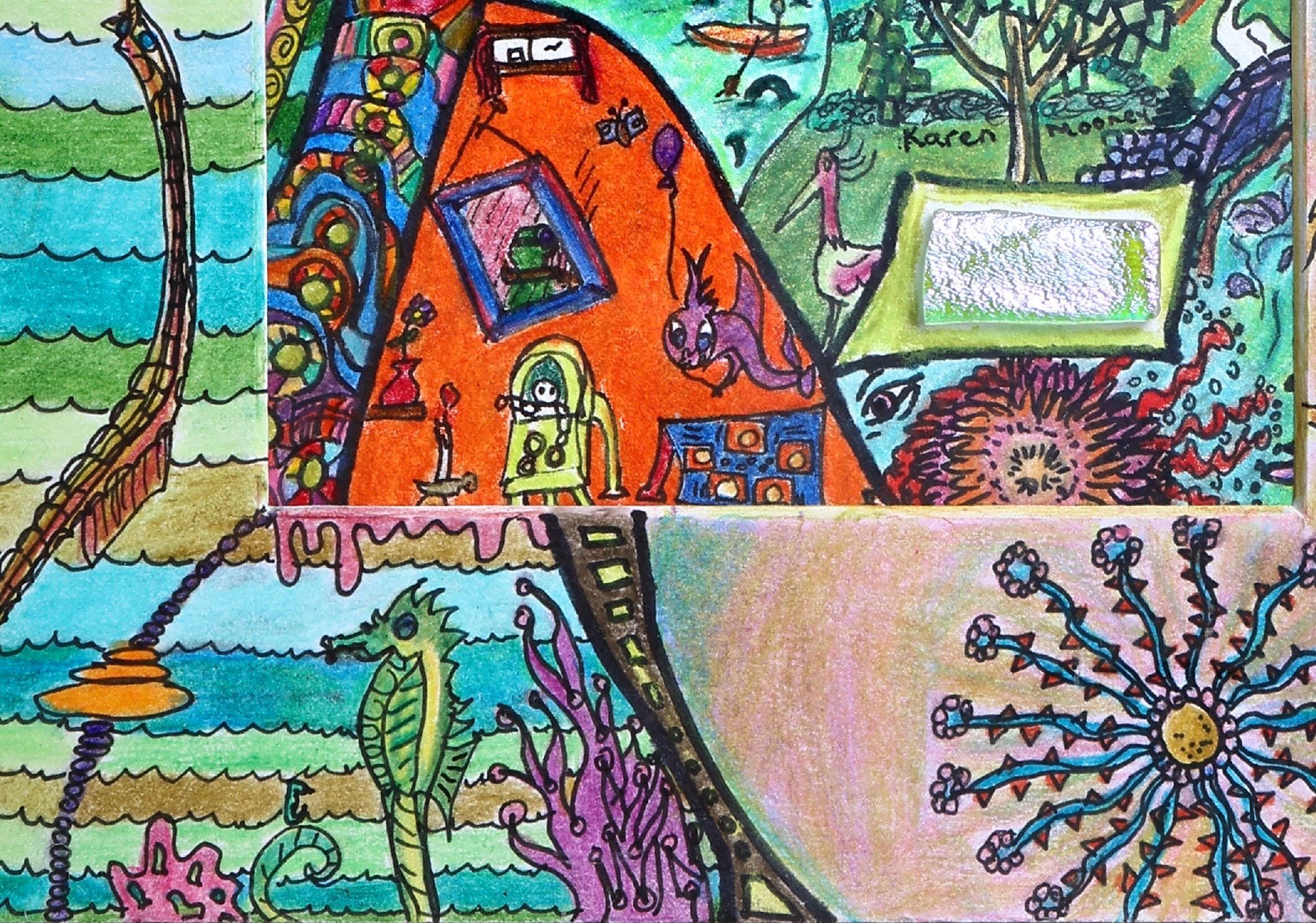 Beautiful Confusion - Art Print, Colorful, Mixed Media, Giclee Print On Archival Paper, Canvas, Archival Ink, Signed By Artist, Matted - Thumbnail 3