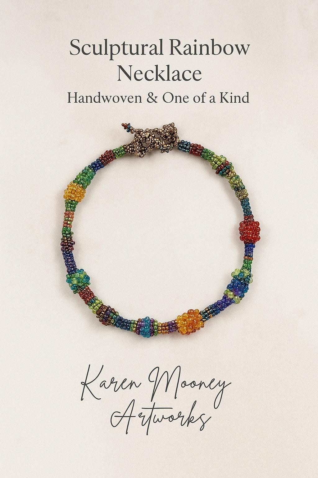 Handmade Seed Bead Necklace, Made to Order,Handwoven Statement Jewelry, Artisan Jewelry, Your Custom Color Choices - Image 1