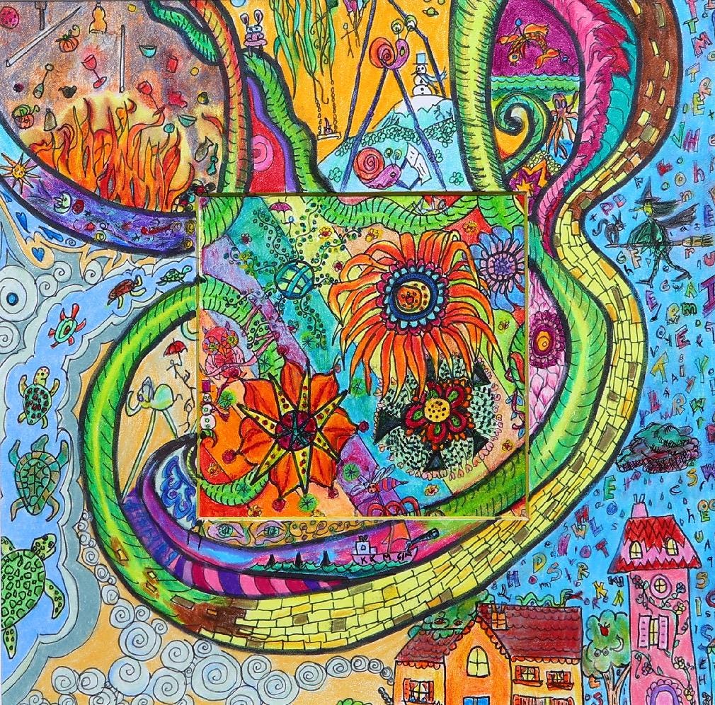 Spring Sprung - Art Print, Colorful, Mixed Media, Giclee Print, Signed By Artist, Matted