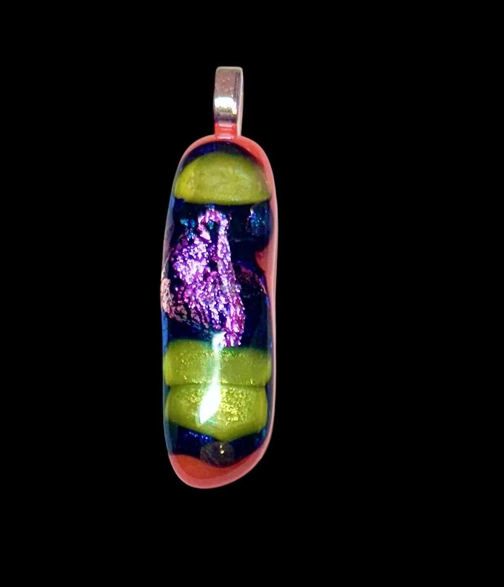 Handcrafted Fused Glass Pendant Necklace – Unique Wearable Art Jewelry