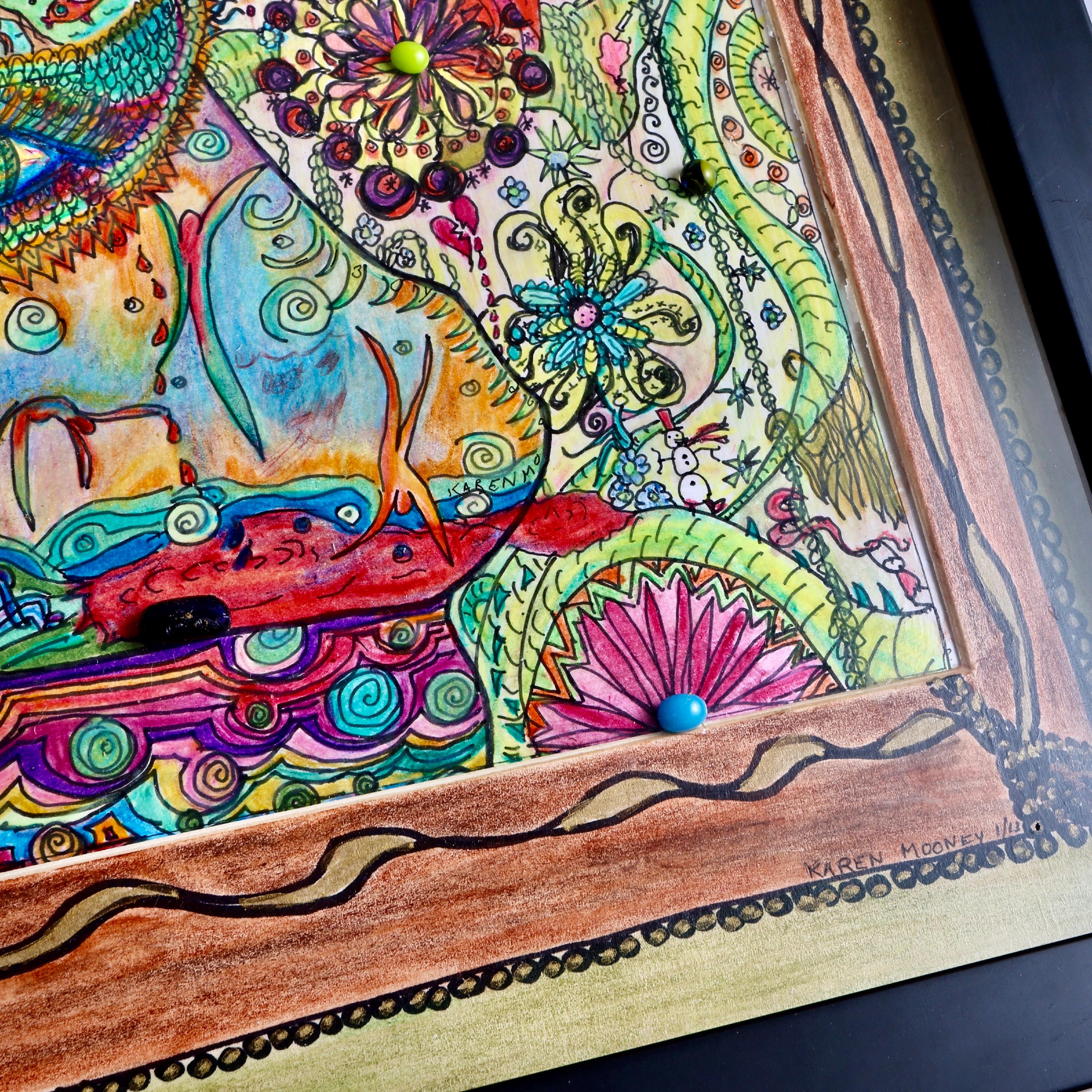 Mind's Eye - Art Print, Colorful, Mixed Media, Giclee Print On Archival Paper, Fabric, Canvas, Archival Ink, Signed By Artist, Matted - Thumbnail 5