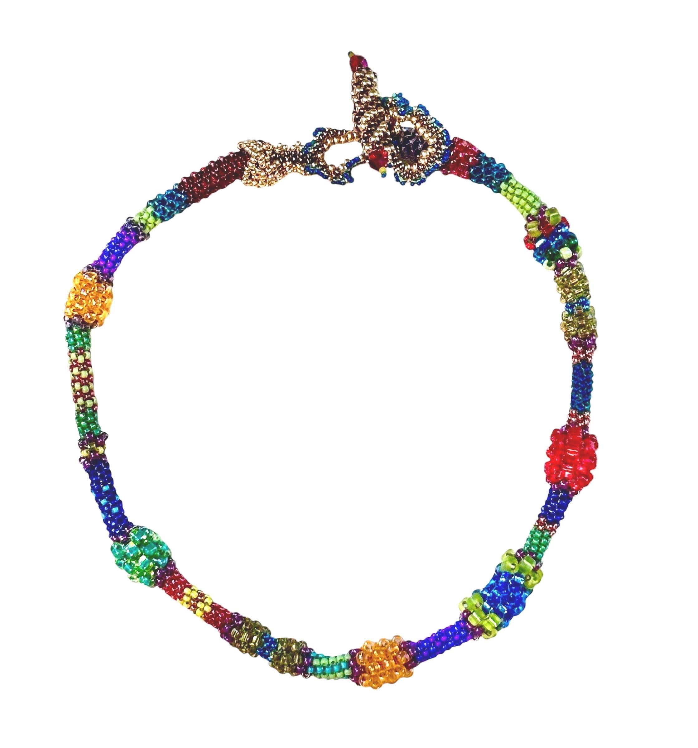 Handmade Seed Bead Necklace, Made to Order,Handwoven Statement Jewelry, Artisan Jewelry, Your Custom Color Choices - Thumbnail 3