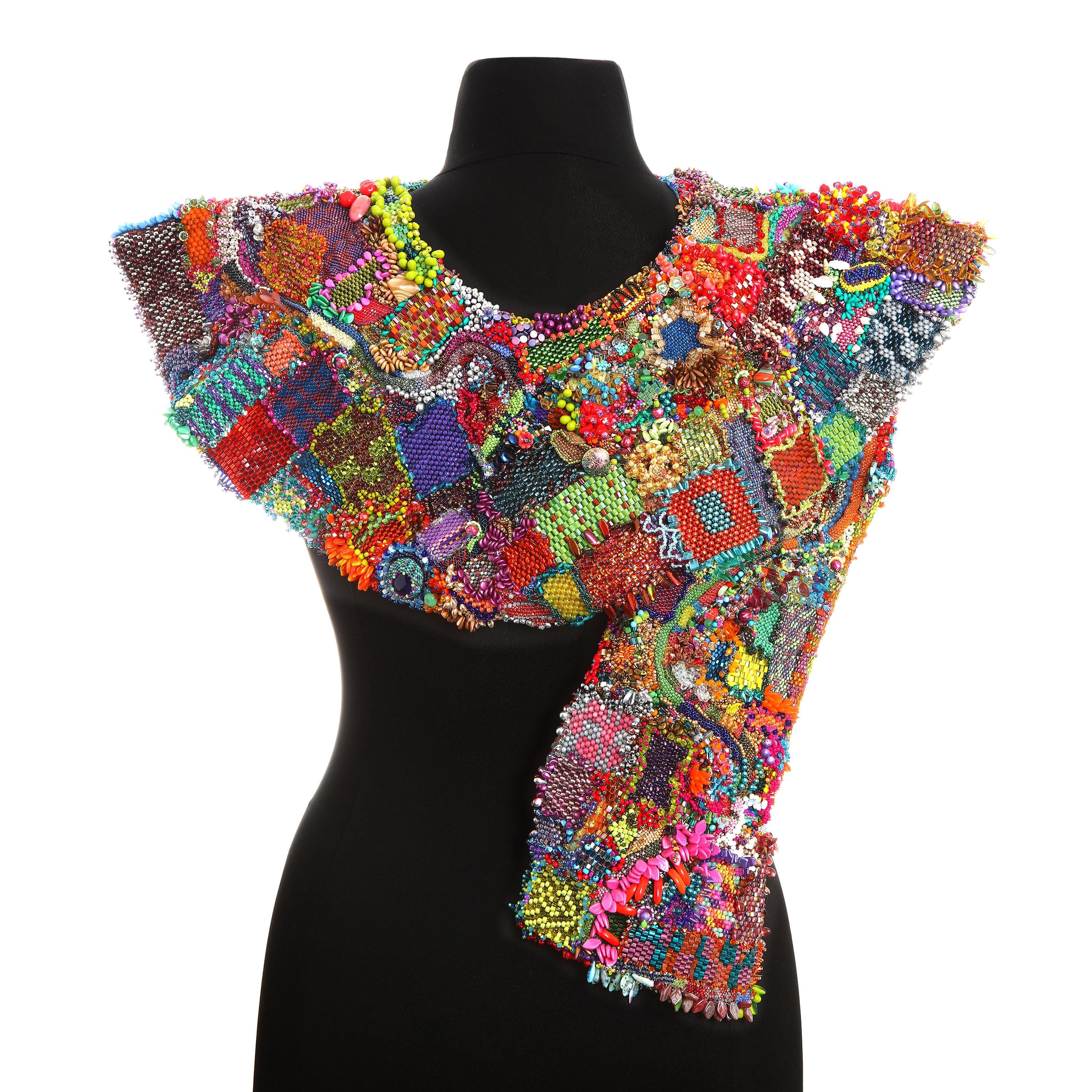 The Listening Shawl, Fine Art, Giclee, Archival Art Print of Sculptural, Tubular and FreeForm Peyote Beadwork - Thumbnail 2