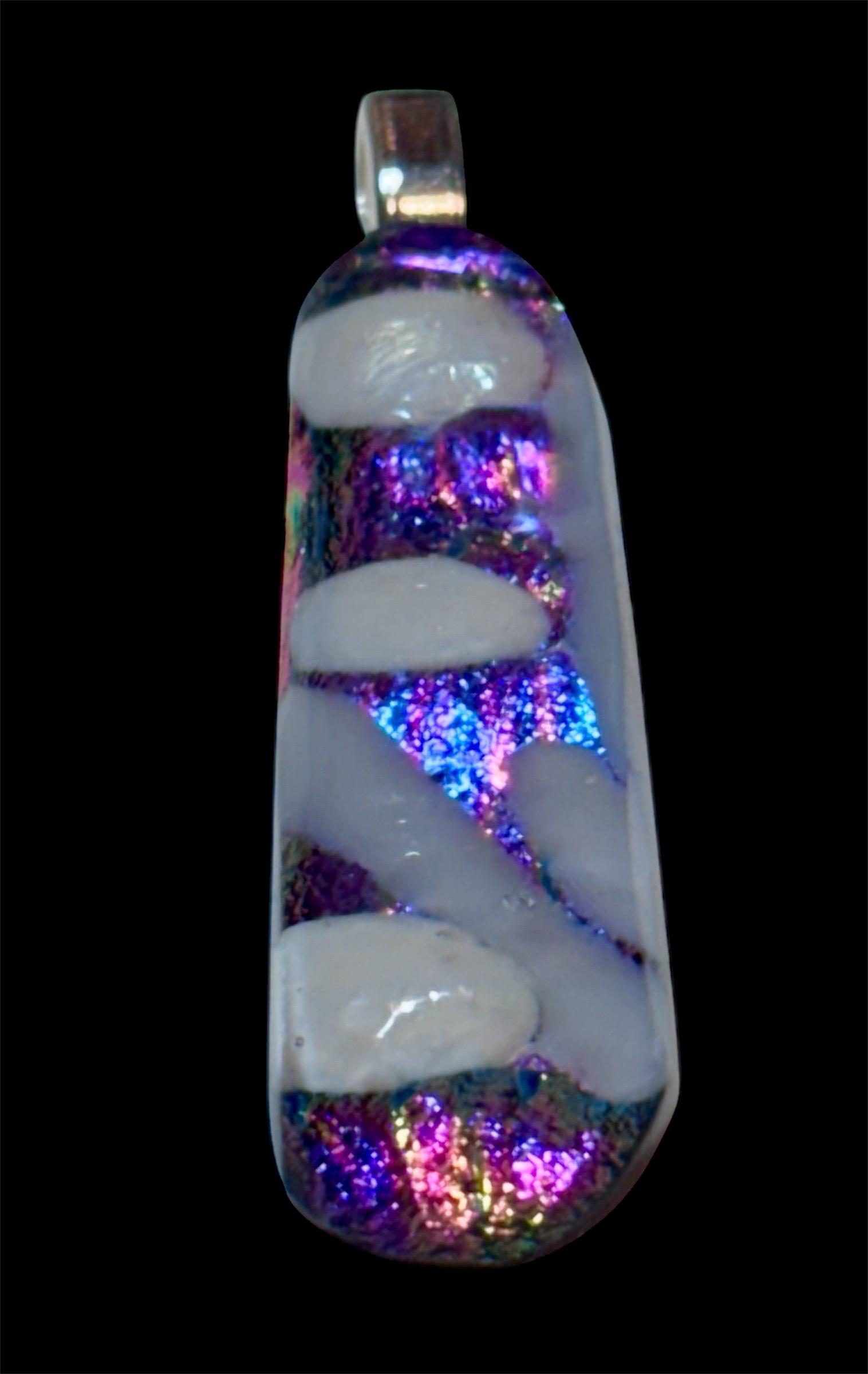 Handcrafted Fused Glass Pendant - Dichroic Glass - Necklace Unique Wearable Art