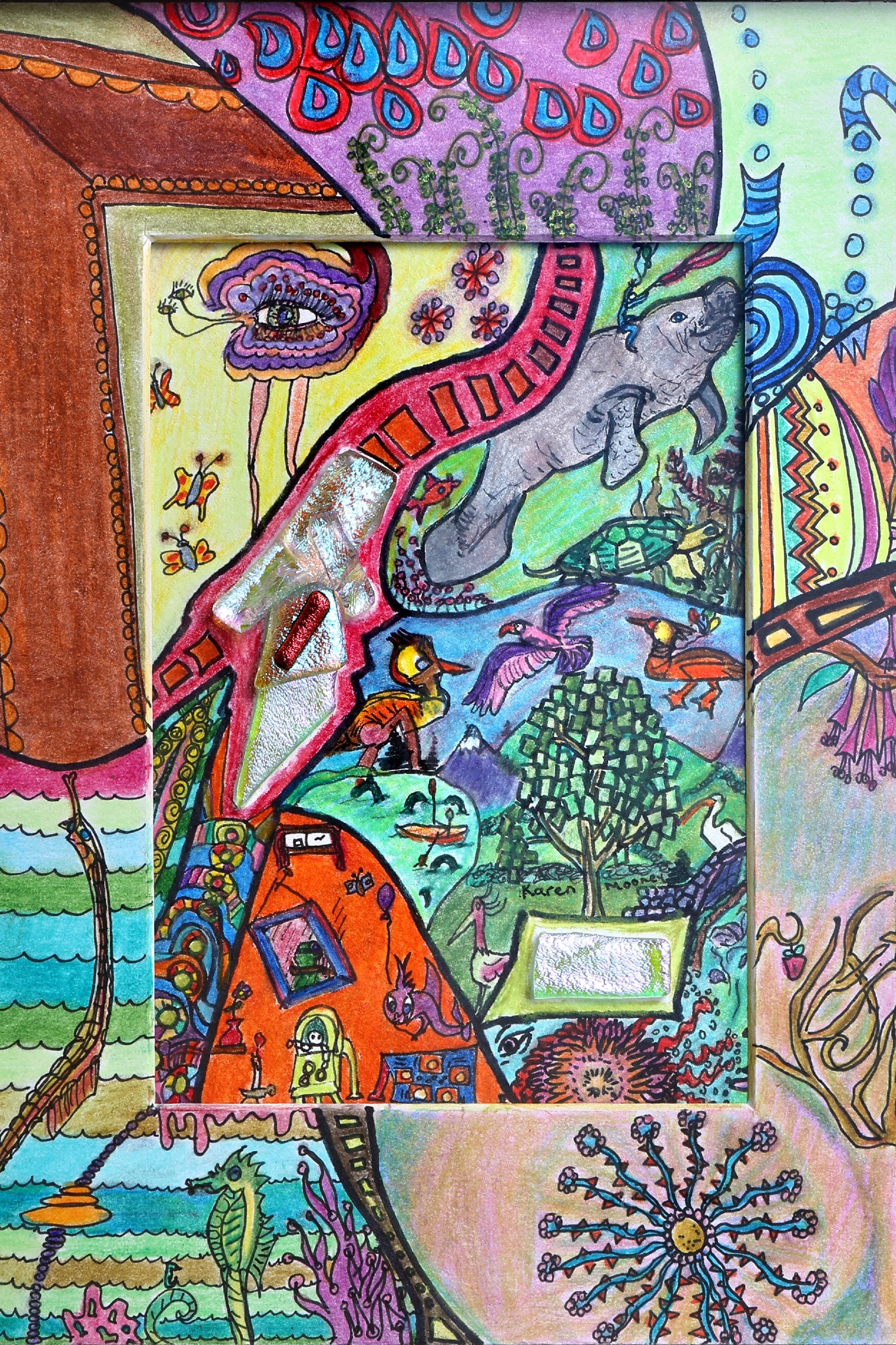 Beautiful Confusion - Art Print, Colorful, Mixed Media, Giclee Print On Archival Paper, Canvas, Archival Ink, Signed By Artist, Matted