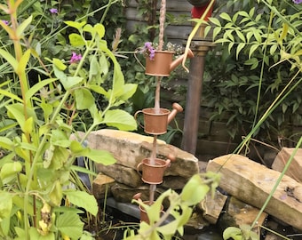 Watering Can Rain Chain: Garden Hanging Ornament, Water Feature