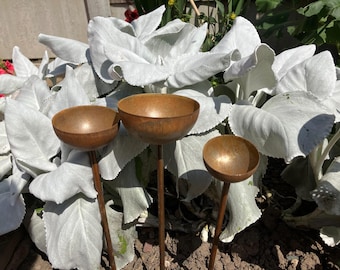Rain Catcher Pods: Garden Stake Wind Chime - Three Piece Set