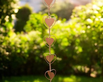 Heart Rain Catcher: Garden Hanging Ornament, Water Feature
