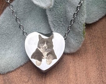 Engraved Urn Necklace, Fingerprint or Photo Memorial Jewelry, Urn Jewelry