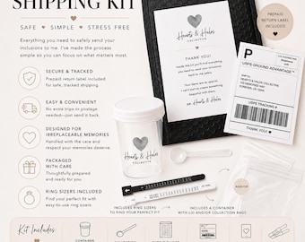 Prepaid Return Shipping Kit for Inclusions | Safe & Secure Mailing Kit | Ashes, Hair, Breastmilk Collection Kit PLEASE PURCHASE SEPARATELY