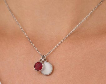 Bröstmjölkshalsband med födelsesten, Bröstmjölkssmycken, Mammahalsband, Moderskapsminne, Vattentätt Mammahalsband Gåva