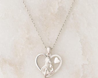 Collana in argento sterling con latte materno: ciondolo ricordo di mamma e bambino