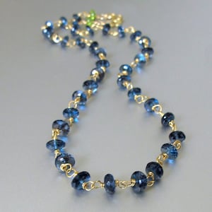 14k Gold London Blue Topaz Necklace