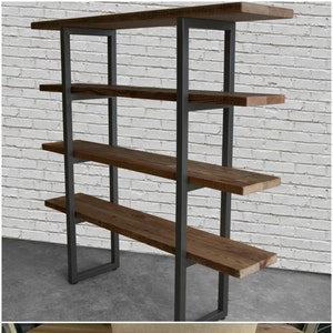 Urban Plank Wood Shelving/Storage/Bookcase with steel supports. Choice of size and finish. Custom inquiries welcome. image 1