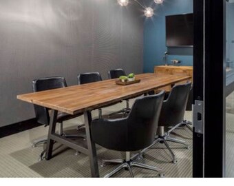 Solid Wood Conference Table for Office - Thick Wood Table