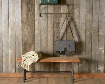 Modern Industry Reclaimed Wood Bench with pipe legs.  Choice of size, thickness and finish.