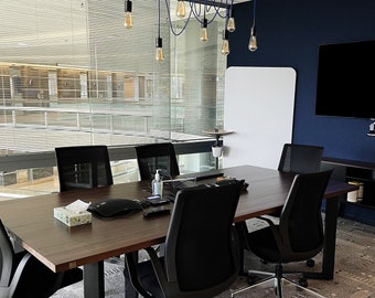 Solid Wood Conference Room Table  - Recycled Wood Table for Conference - Dining Room Wood Table