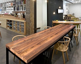 Modern Reclaimed Wood Dining Table in your choice of wood finish/thickness and size