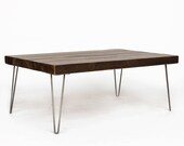 Antique Top Coffee Table made with mid century modern hairpin legs. Custom designs and sizes welcome.
