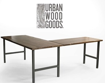 industrial l shaped desk large reclaimed wood office desk industrial leg shaped desk choice of base style wood thicknessfinish shaped desk etsy industrial l shaped desk large reclaimed wood office desk industrial leg shaped desk choice of base style wood thicknessfinish shaped desk etsy