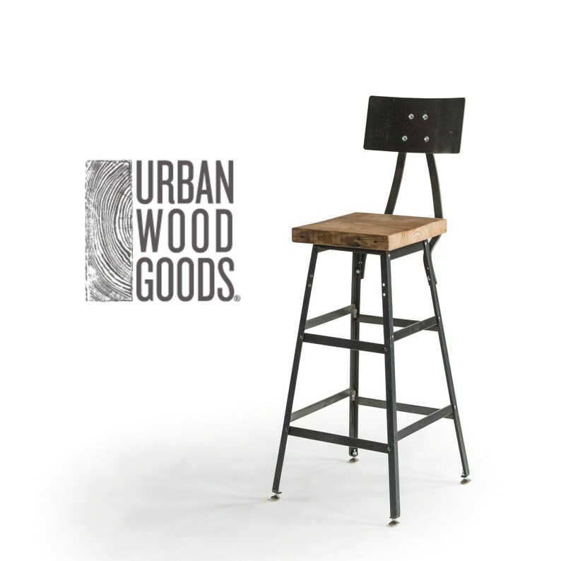Reclaimed Wood Bar Stools Farmhouse Bar Stools Rustic Urban Etsy