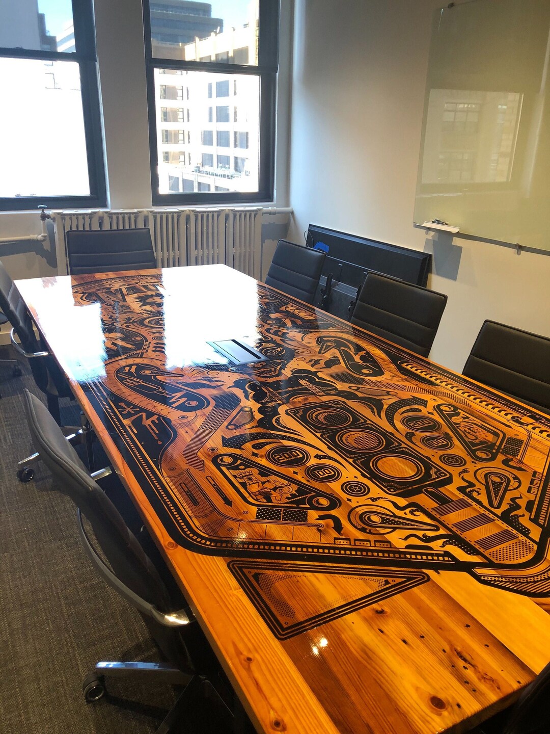 Natural Wood Table Top With Pipe Legs Recycled Wood Table for