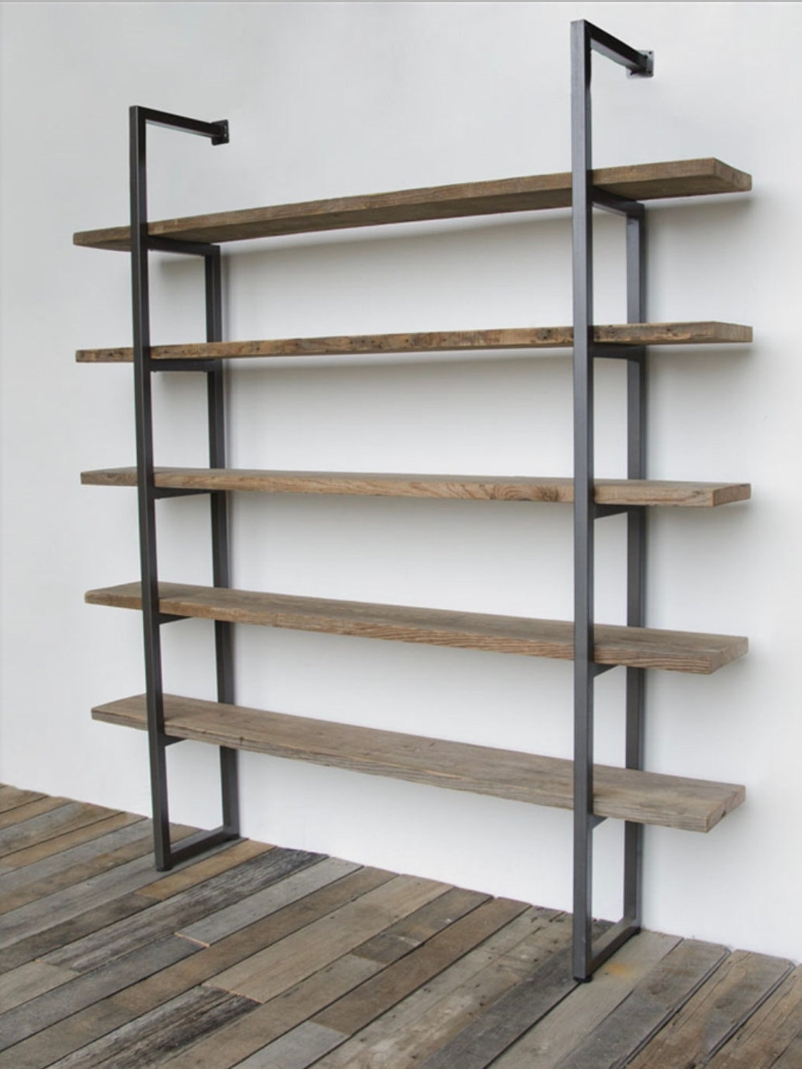 Industrial Reclaimed Wood Wall Mounted Shelves 5 Shelves With Etsy